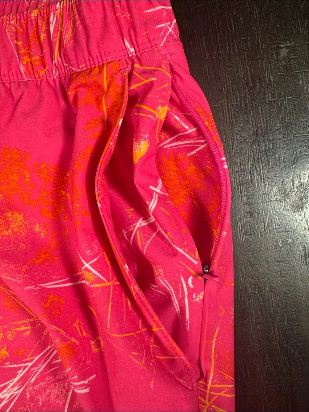 The North Face Hot Pink & Orange Printed Board Shorts